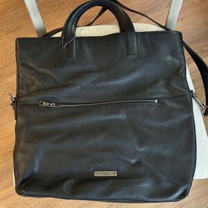 Coach Black Leather Tote/Messenger Bag